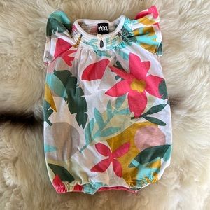 Tea Collection Print Mix Flutter Baby Romper Size 6-9 Months